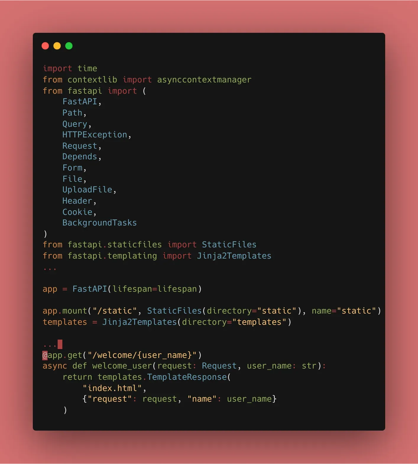 Template code